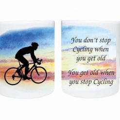Cycling lover mug gift burn fat male female cyclist not fuel design
