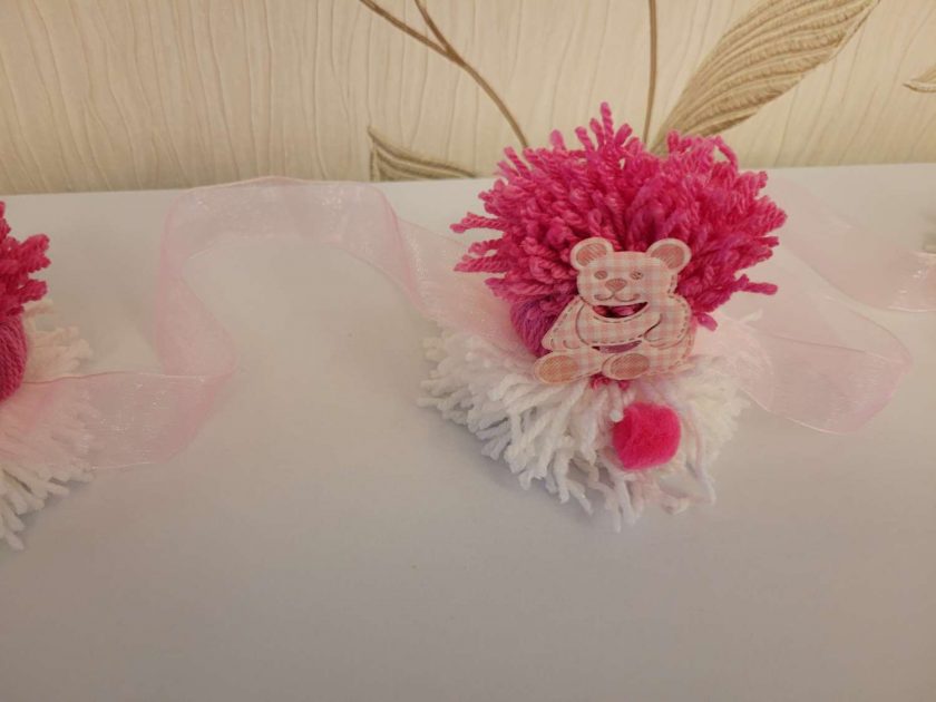 New baby boy pom pom gonks bunting MadeMe