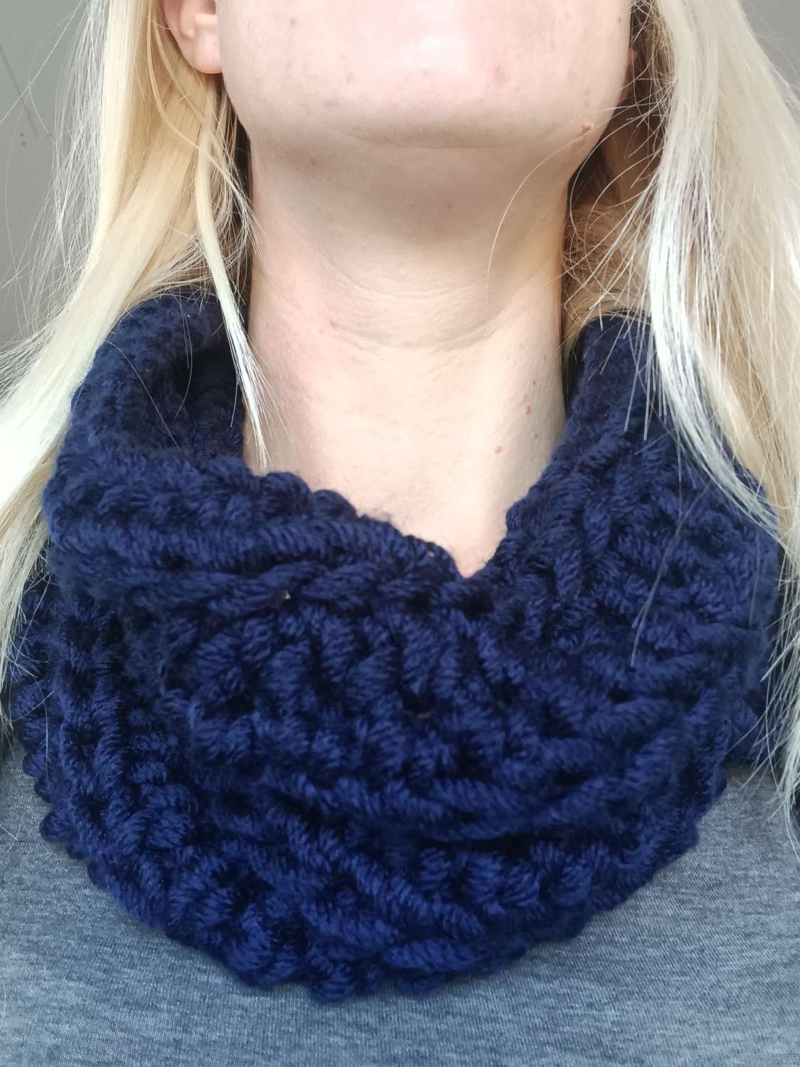 20220827_080644 Blue Neck Warmer, Crochet Blue Cowl, Women's Winter Accessories 4