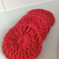 Red reusable cotton face pads 1 Red reusable cotton face pads 1