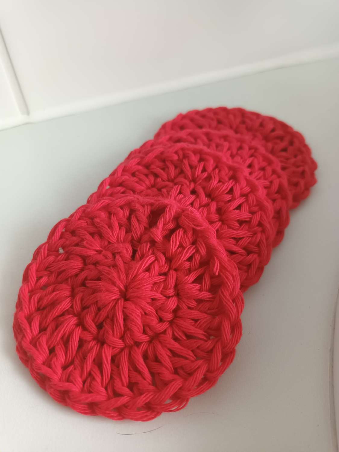 Red reusable cotton face pads Red reusable cotton face pads