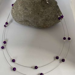 Double Strand Purple Bead Necklace 3 Double Strand Purple Bead Necklace 3