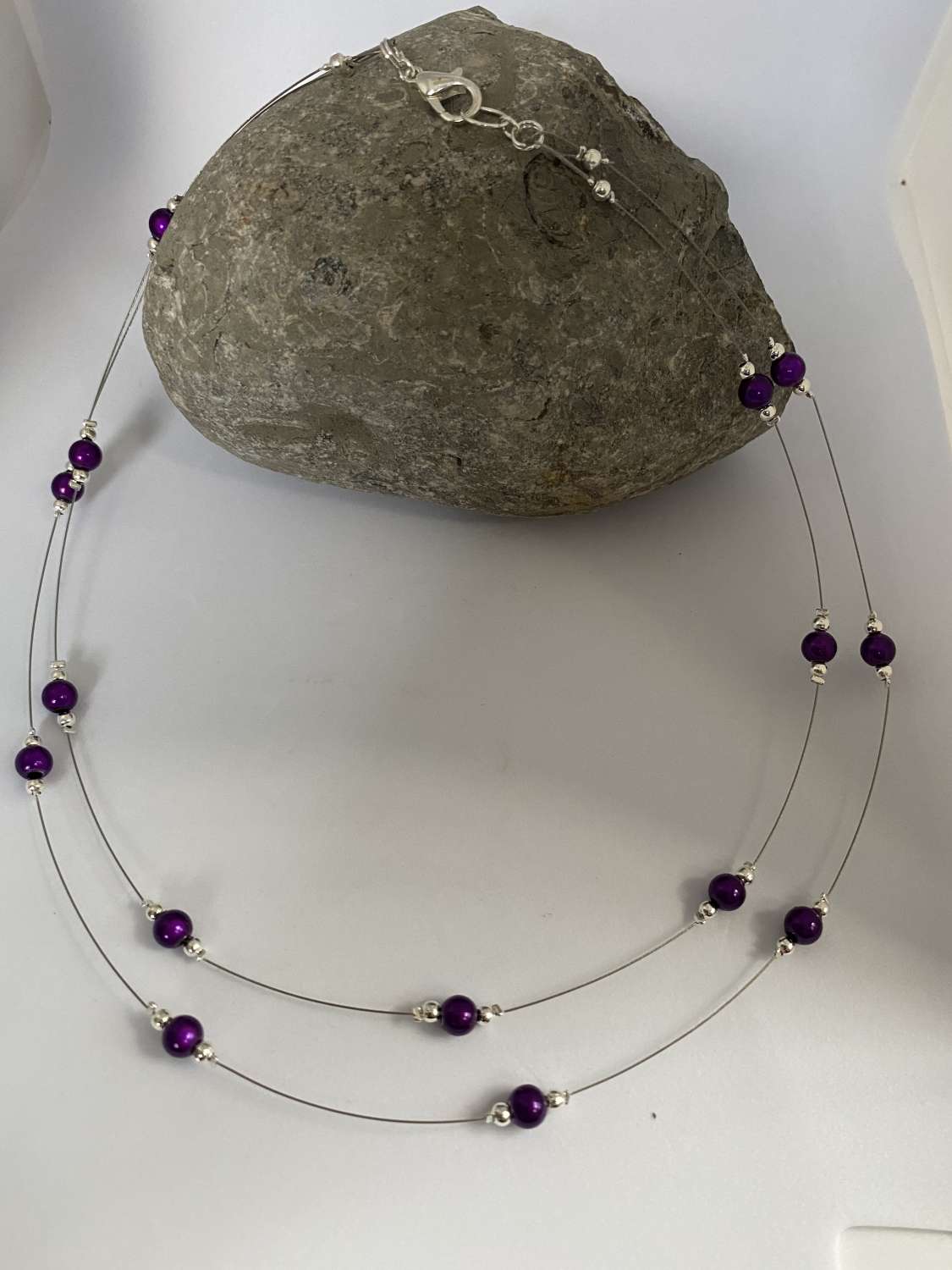 Double Strand Purple Bead Necklace Double Strand Purple Bead Necklace