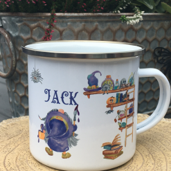 Kids halloween mug, Halloween gift for kids, Personalised halloween cup, Aluminium mug, Kids enamel mug, Personalised gift for boy girl