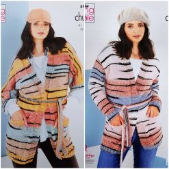 KNITTING PATTERN Ladies Round Neck and V-Neck Cardigans Chunky King Cole 5934