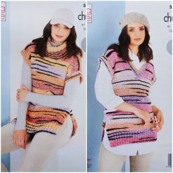 KNITTING PATTERN Ladies Round Neck and V-Neck Cardigans Chunky King Cole 5934
