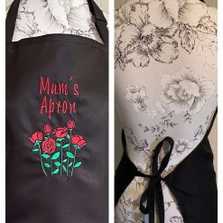 Personalised Embroidered Roses Apron