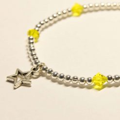 "Gem Accent" with Star Charms Matching Bracelet/Anklet Set