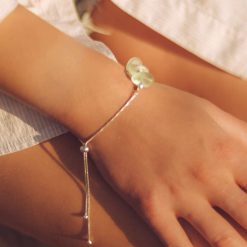 Sea Glass Sterling Silver Adjustable Bracelet