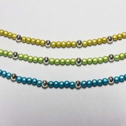 Coloured Beads Bracelet Set - Turquoise, Green and Yellow 4