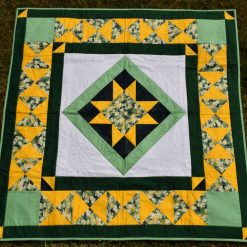 Green and Yellow hourglass patchwork Quilt 5 Green and Yellow hourglass patchwork Quilt 5