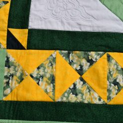 Green and Yellow hourglass patchwork Quilt 2 Green and Yellow hourglass patchwork Quilt 2