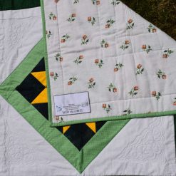 Green and Yellow hourglass patchwork Quilt 3 Green and Yellow hourglass patchwork Quilt 3
