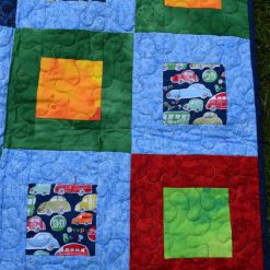 Multicoloured car squares patchwork quilt 4 Multicoloured car squares patchwork quilt 10