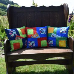 Multicoloured car  activity/travel cushions