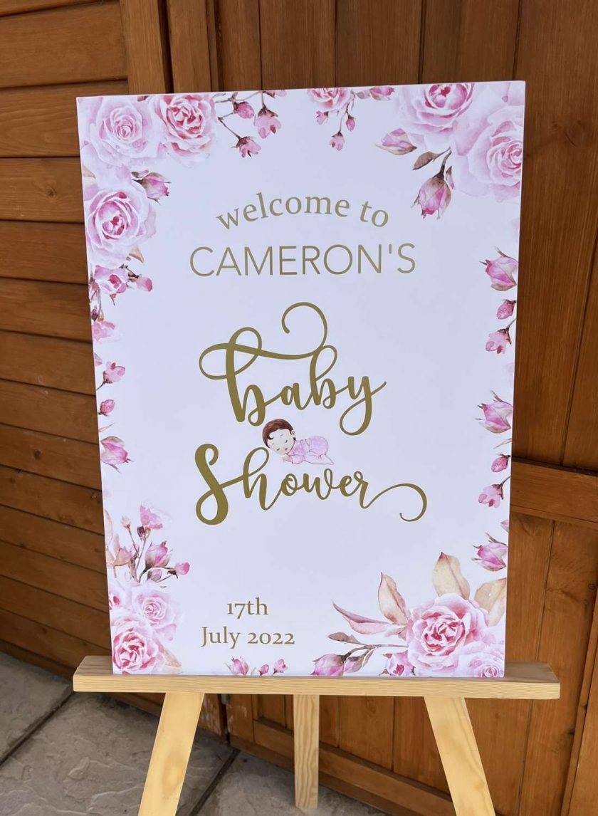 Pink Rose baby Shower Board MadeMe