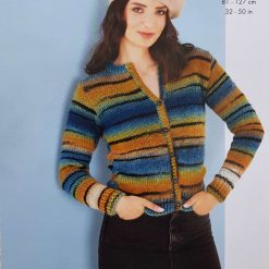 KNITTING PATTERN Ladies Round Neck and V-Neck Cardigans Chunky King Cole 5934 1