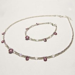 "Purple Pips" Matching Necklace/Bracelet Set