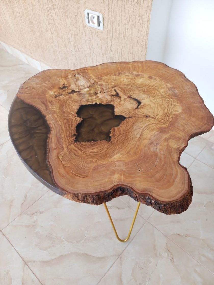 ePoxy resin Side Table /Olive wood(Custom) MadeMe