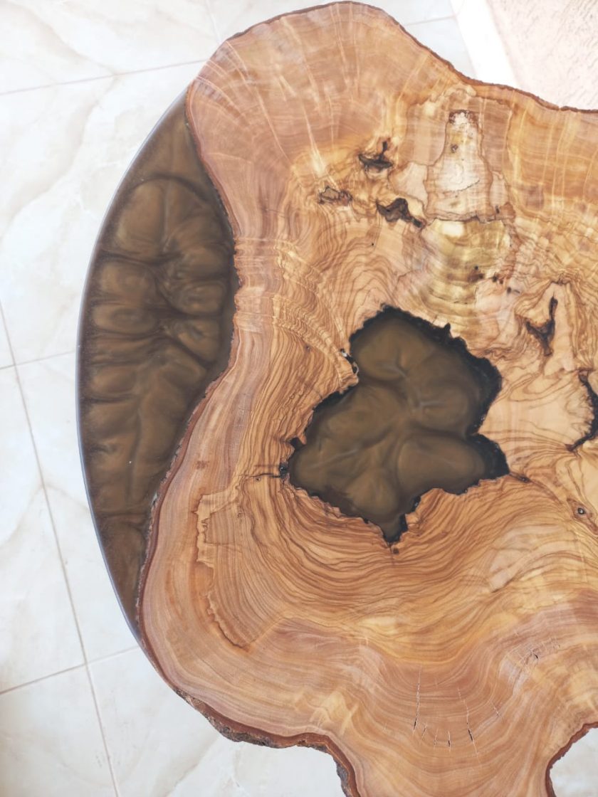 ePoxy resin Side Table /Olive wood(Custom) MadeMe