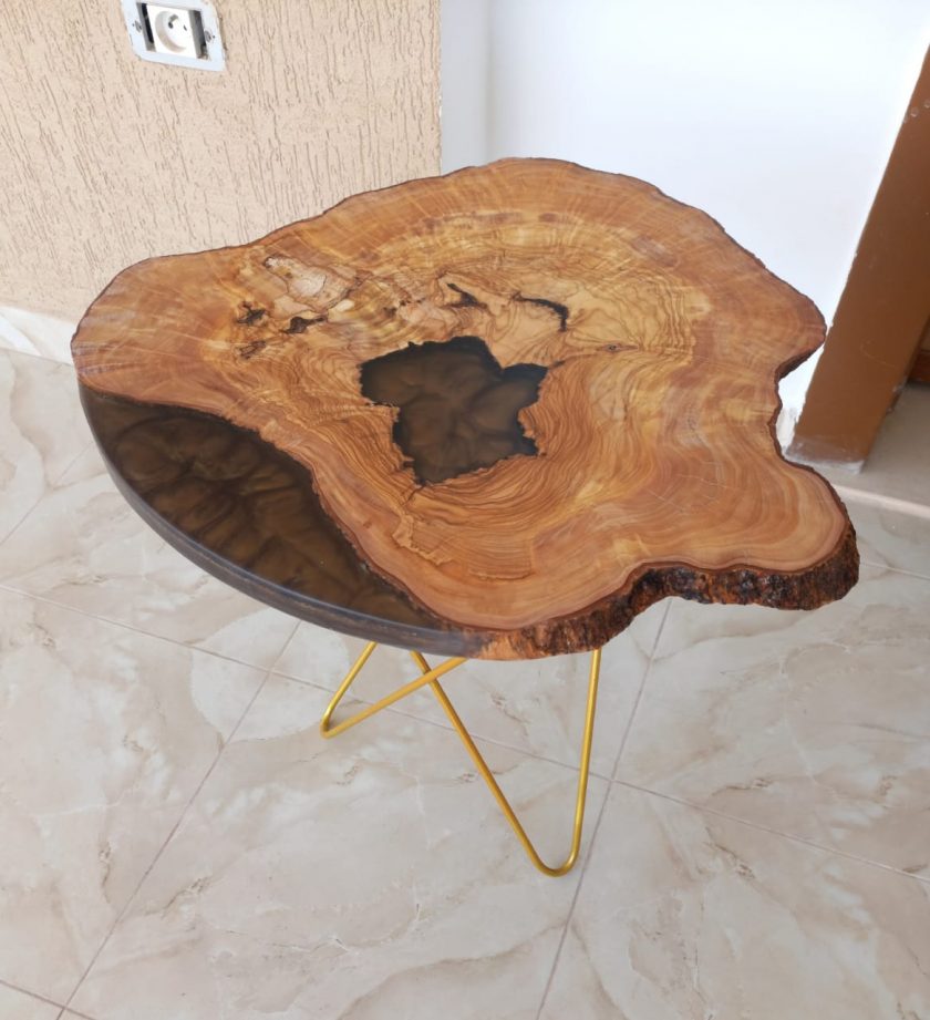 ePoxy resin Side Table /Olive wood(Custom) MadeMe