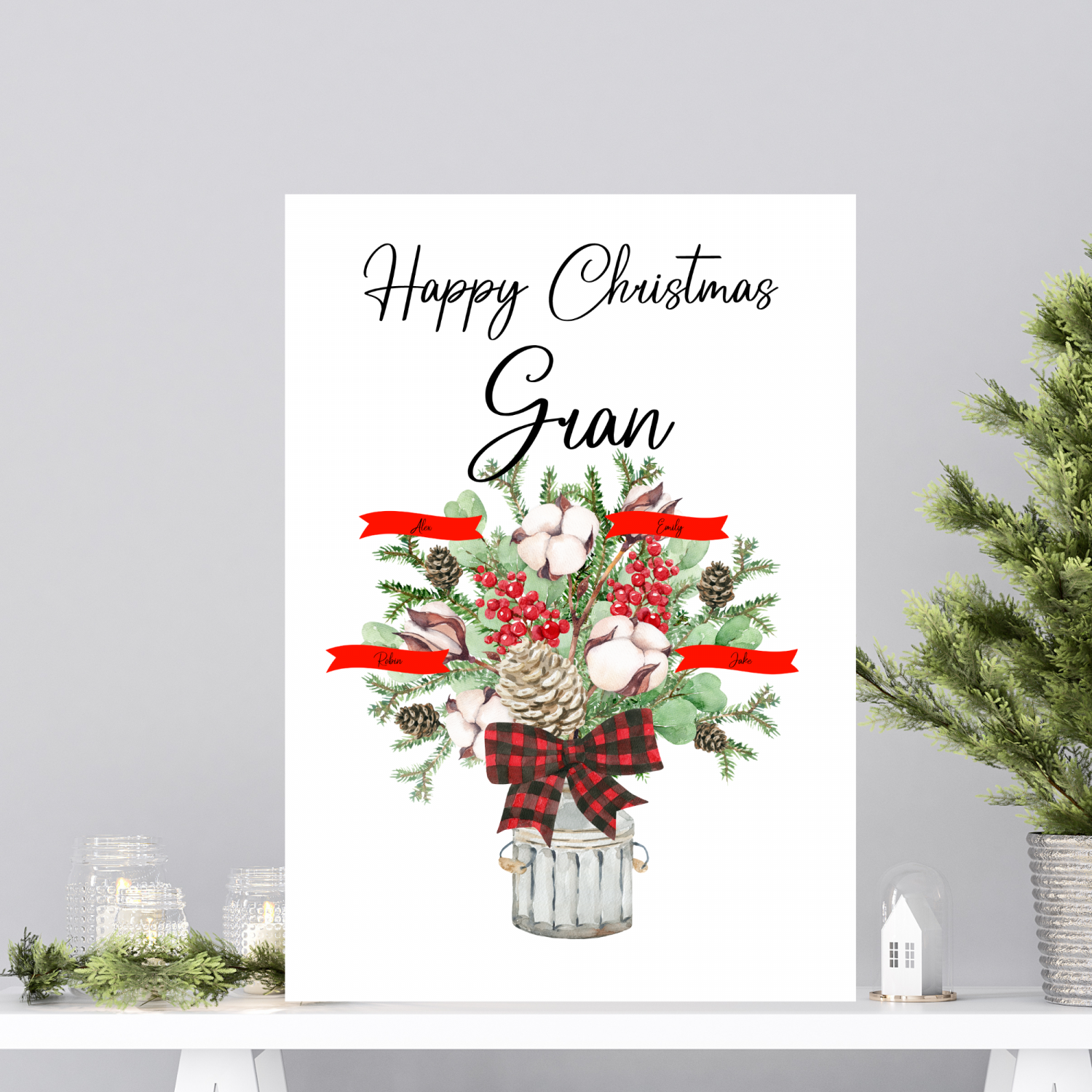 Personalised print Christmas gift for Gran Nanna Grandma, Gift from Grandchildren, Family tree gift, Free delivery, UK shop Personalised print Christmas gift for Gran Nanna Grandma, Gift from Grandchildren, Family tree gift, Free delivery, UK shop