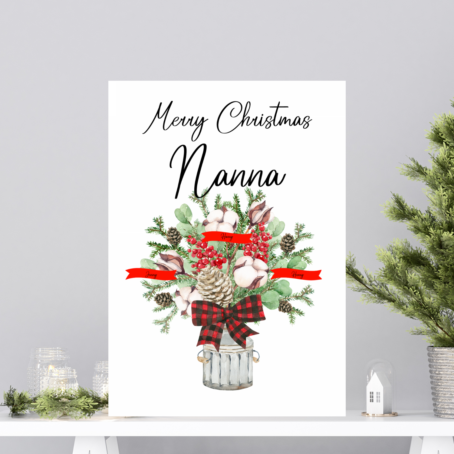 Personalised print Christmas gift for Gran Nanna Grandma, Gift from Grandchildren, Family tree gift, Free delivery, UK shop Personalised print Christmas gift for Gran Nanna Grandma, Gift from Grandchildren, Family tree gift, Free delivery, UK shop