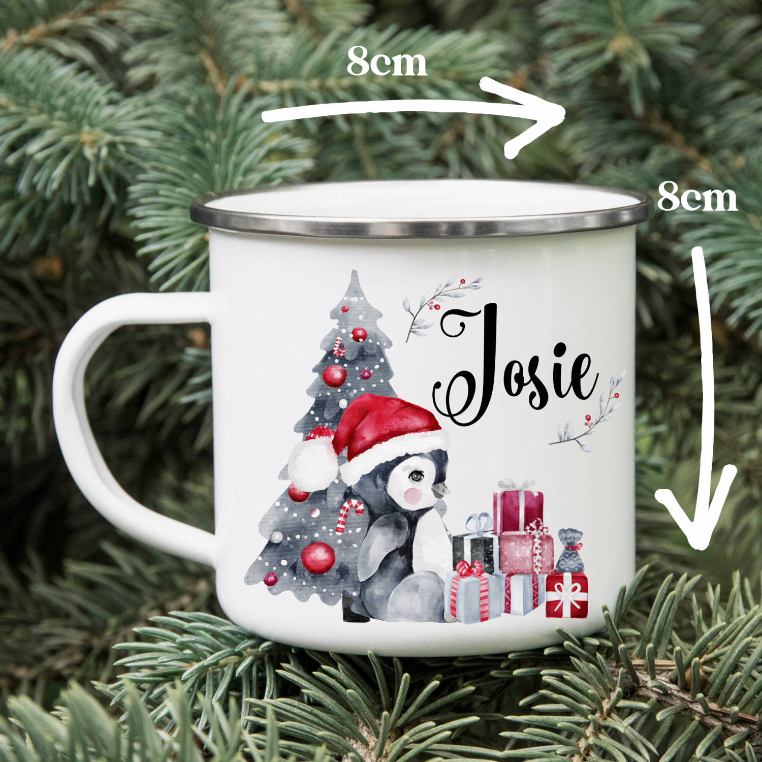 Personalised Christmas mug for kids, Enamel children's cup, Hot chocolate mug for boys girls, Free delivery UK shop Personalised Christmas mug for kids, Enamel children's cup, Hot chocolate mug for boys girls, Free delivery UK shop