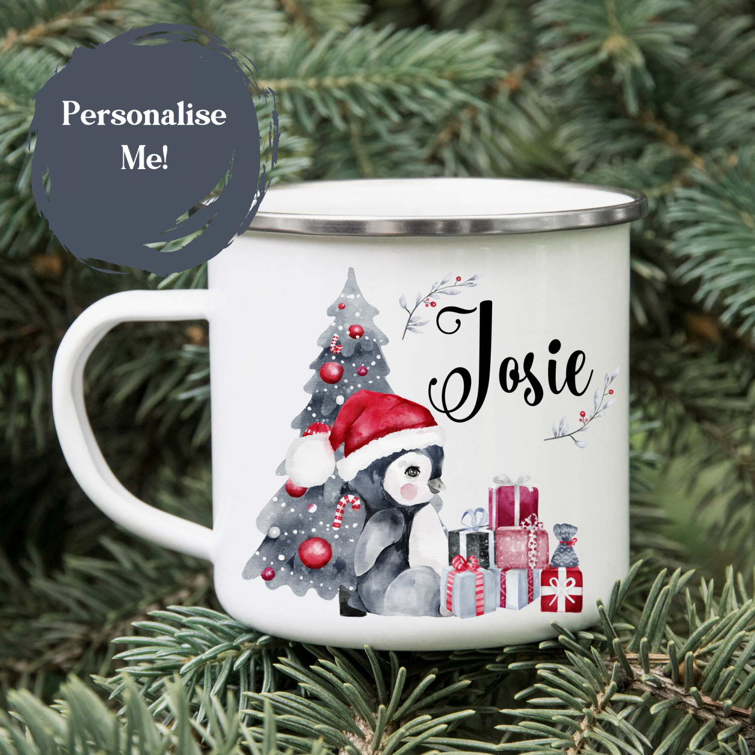 Personalised Christmas mug for kids, Enamel children's cup, Hot chocolate mug for boys girls, Free delivery UK shop Personalised Christmas mug for kids, Enamel children's cup, Hot chocolate mug for boys girls, Free delivery UK shop