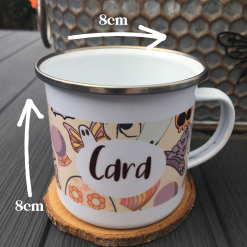 Personalised retro halloween enamel mug for kids, Halloween gift for boy girl, Spooky gift for kids, Camping mug kids, Personalised gift 3