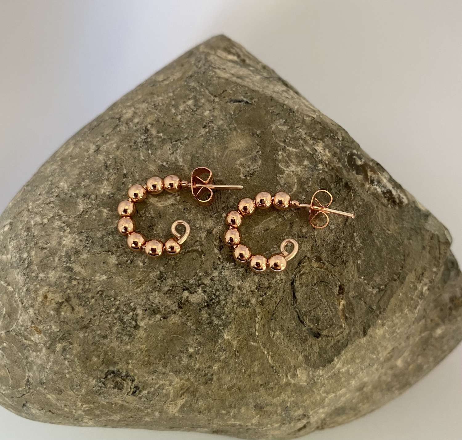 Rose Gold Hematite Hoop Earrings Rose Gold Hematite Hoop Earrings