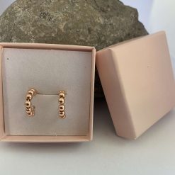 Rose Gold Hematite Hoop Earrings 4 Rose Gold Hematite Hoop Earrings 4