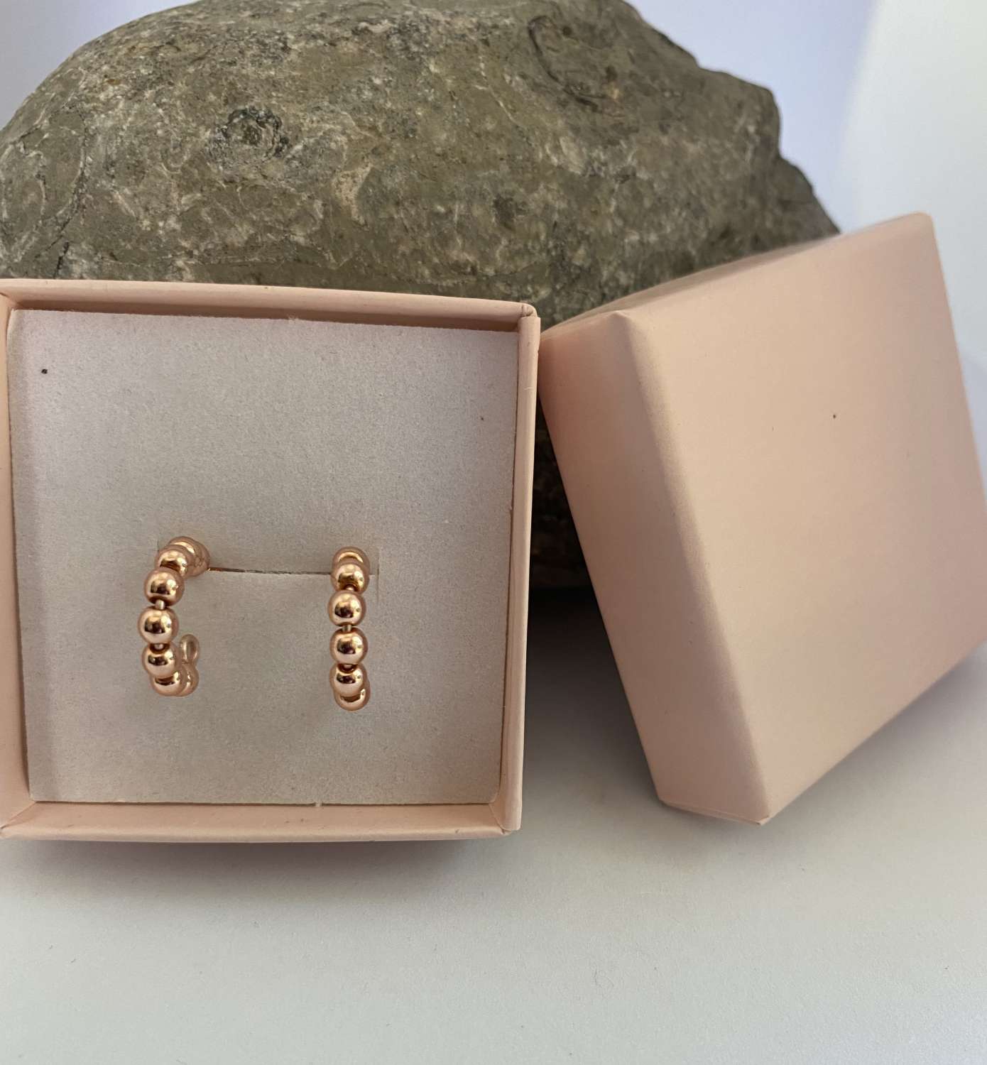 Rose Gold Hematite Hoop Earrings Rose Gold Hematite Hoop Earrings