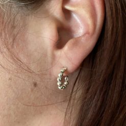 Silver Bead Hoop Earrings 7