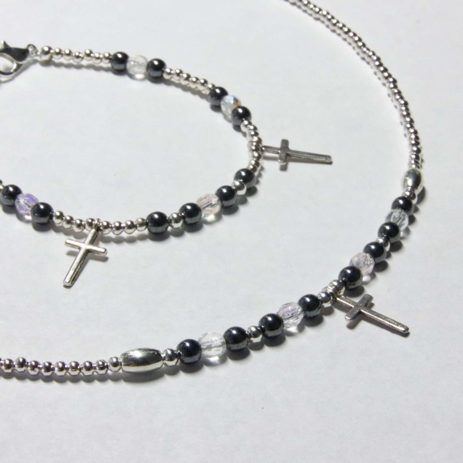 Cross Charm Matching Necklace/Bracelet Set Cross Charm Matching Necklace/Bracelet Set