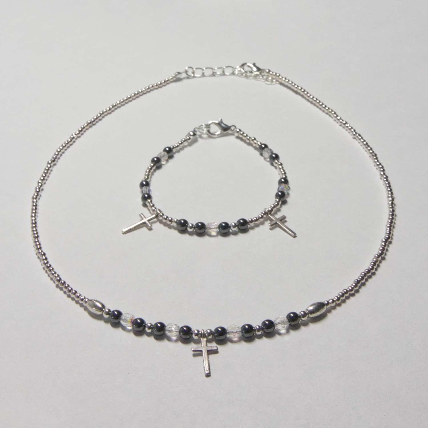 Cross Charm Matching Necklace/Bracelet Set Cross Charm Matching Necklace/Bracelet Set