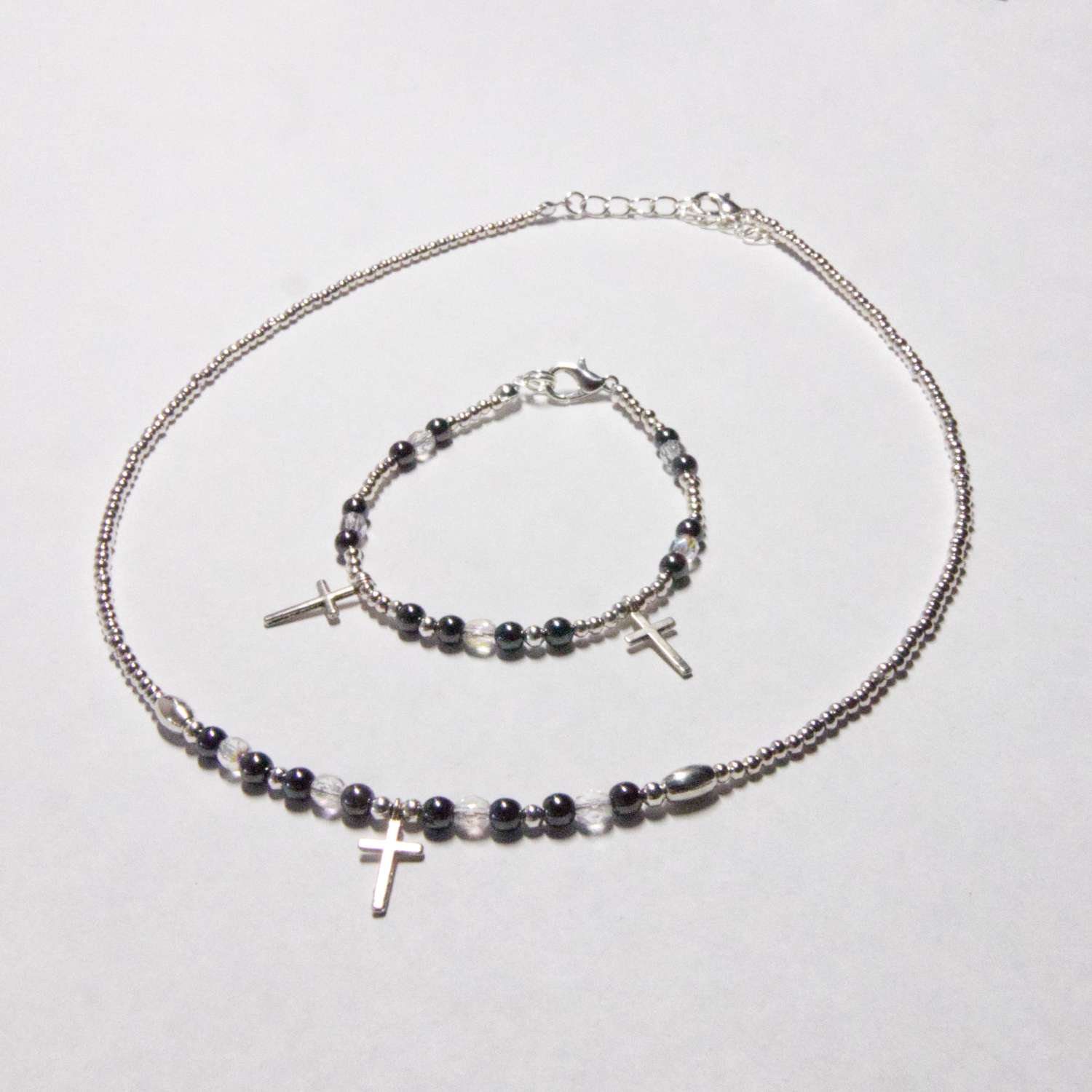 Cross Charm Matching Necklace/Bracelet Set Cross Charm Matching Necklace/Bracelet Set