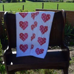 Ombre heart patchwork quilt