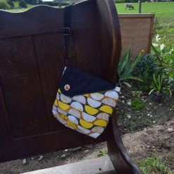 Upcycled over the shoulder adjustable shoulder bag