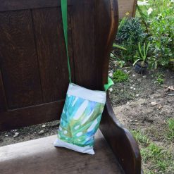 Upcycled monstera leaf patchwork bag