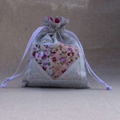 Patchwork heart drawstring bags