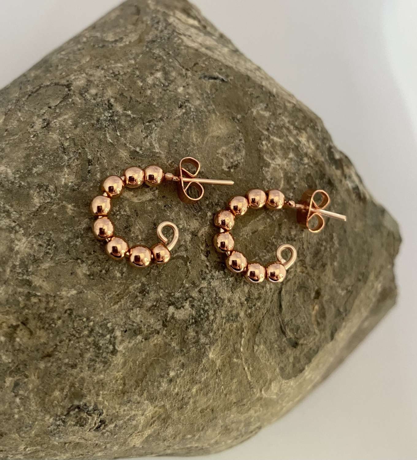 Rose Gold Hematite Hoop Earrings Rose Gold Hematite Hoop Earrings
