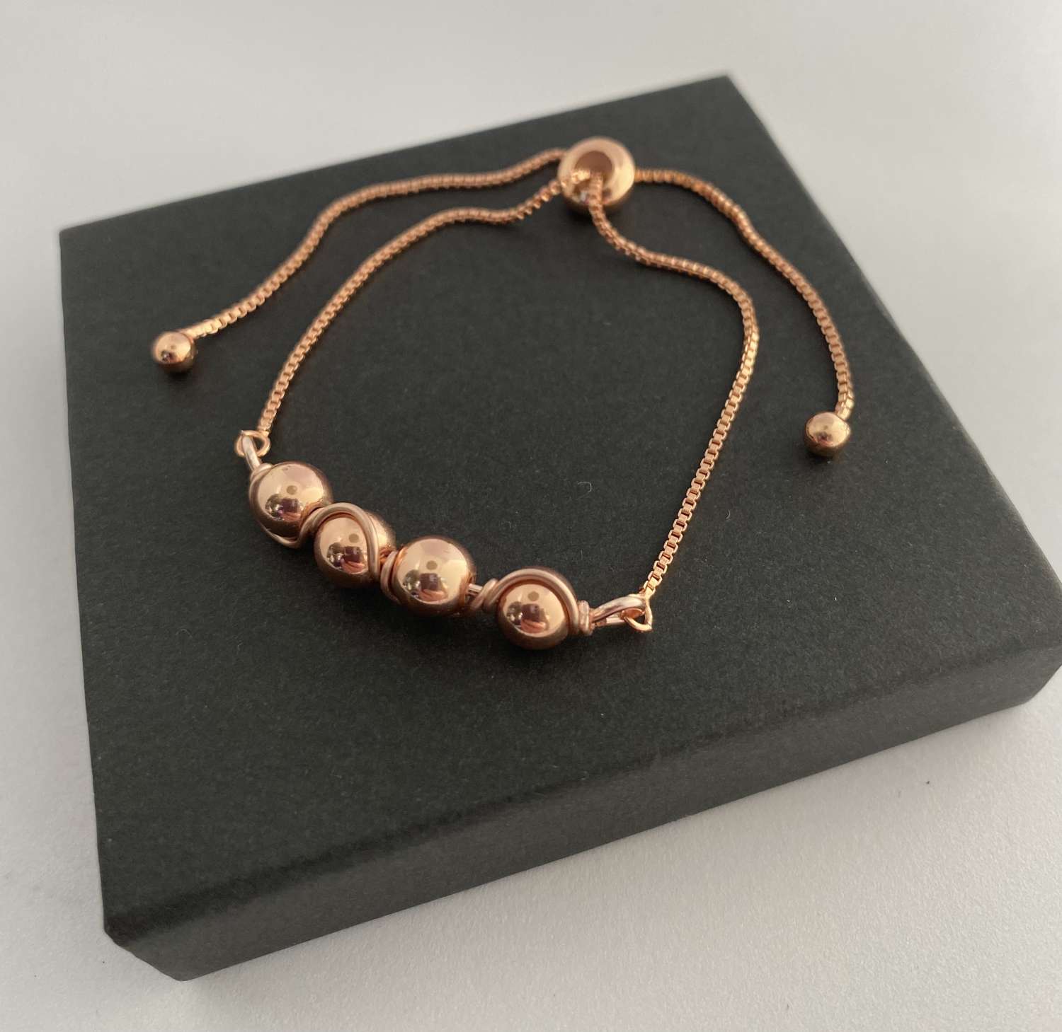 Rose Gold Hematite Adjustable Bracelet Rose Gold Hematite Adjustable Bracelet