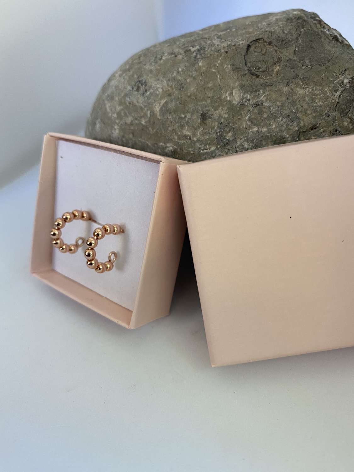 Rose Gold Hematite Hoop Earrings Rose Gold Hematite Hoop Earrings