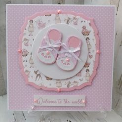Luxury Handmade New Baby - Baby Shoes - Welcome to the world - Dotty Pink
