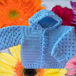 C - Crochet Hooded Baby Jacket,,,,,Premature - 12 Months size Range 1 C - Crochet Hooded Baby Jacket,,,,,Premature - 12 Months size Range 3