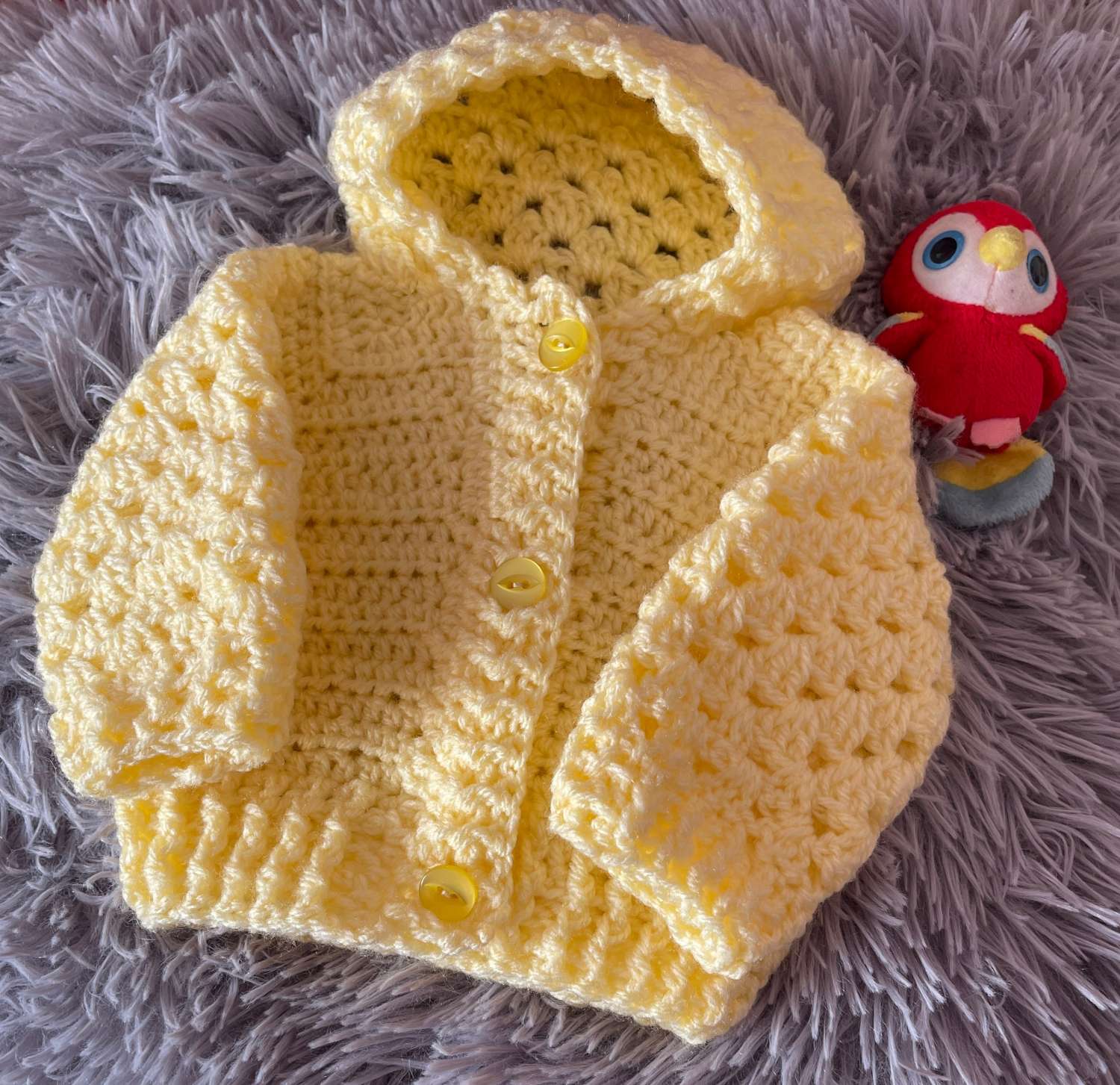 prem jacket crochet C - Crochet Hooded Baby Jacket,,,,,Premature - 12 Months size Range 1