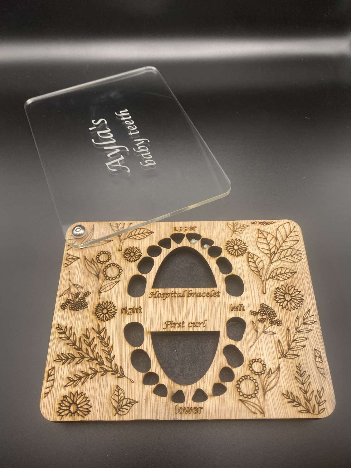 Child’s baby teeth keepsake memory box tooth fairy wiyh personalised