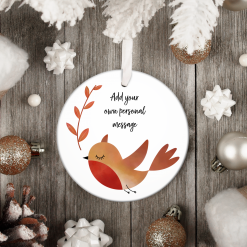 Memory Christmas tree decoration, In loving memory ceramic bauble, Robin Christmas ornament, Keepsake gift, UK shop, Free delivery