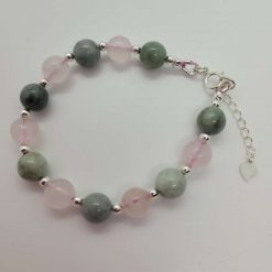 Jadeite and Rose Quartz Bracelet 5 Jadeite and Rose Quartz Bracelet 5